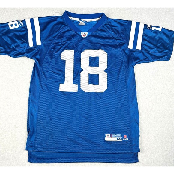 Peyton Manning 18 Jersey Mens XL Blue NFL Indianapolis Colts Onfield Reebok Y2K - Picture 2 of 15